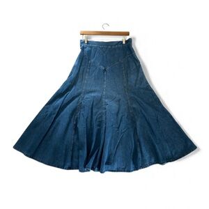 Vintage Blue A-Line Denim Skirt